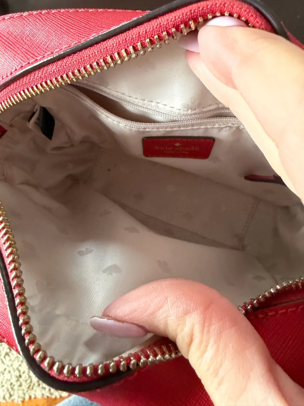 Kate Spade New York Red Leather Crossbody Camera Bag